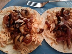 Vegetables added to tortillas