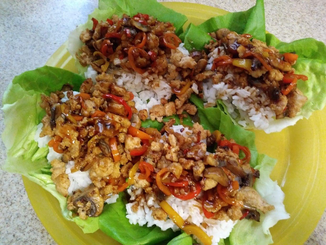 Sweet and Spicy Chicken Lettuce Cups meal