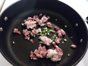 Pancetta and green onions