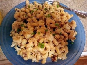 Cauliflower Pancetta Mac N Cheese dish