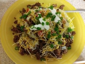 Beef Taco Loaded Potato meal