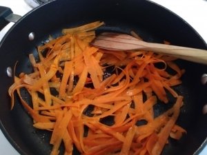 Carrots in pan