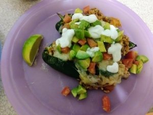 Seven Grain Chiles Rellenos finished plate