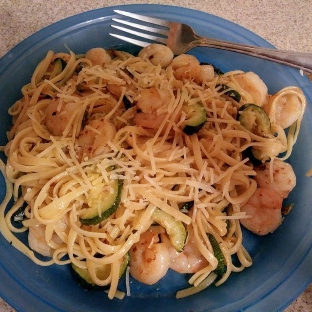 Shrimp Zucchini Linguini meal